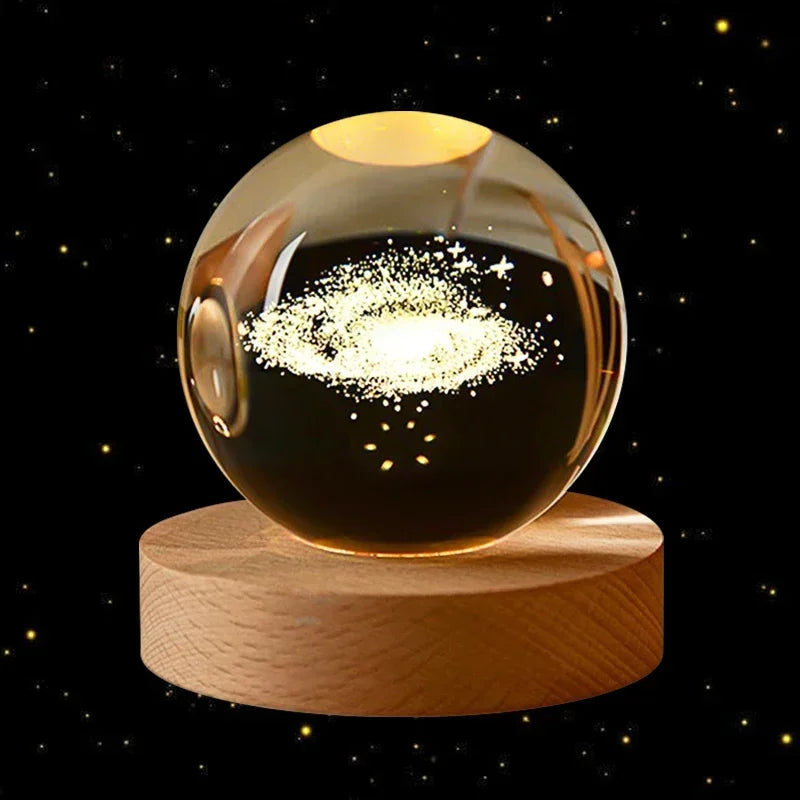 6cm 3D Crystal Ball Glass Ball Planet Earth