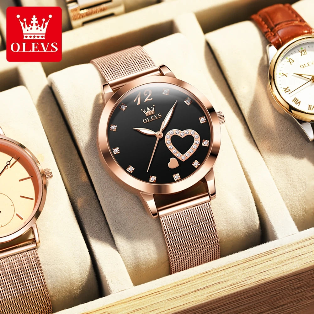 Quartz Stainless steel "Love" Dial Elegant Waterproof Luminous Quartz Watch