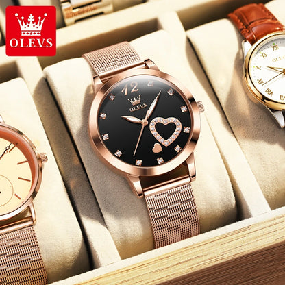 Quartz Stainless steel "Love" Dial Elegant Waterproof Luminous Quartz Watch