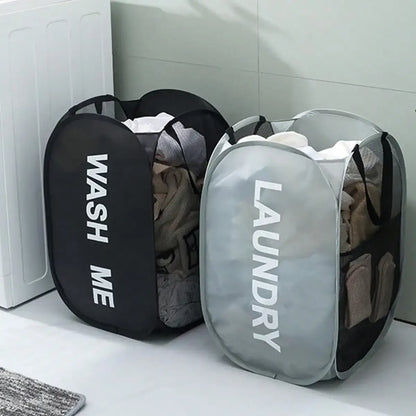 Portable Mesh Pop Up Laundry Hamper Wide