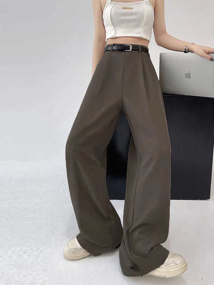 Botvotee Causal Suits Office Elegant Chic Wide Leg Pants