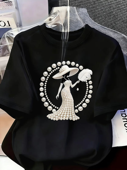 Elegant Women's Printed Short Sleeve Shirt