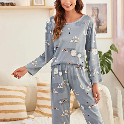 Cartoon Print Pajama Sleepwear Set