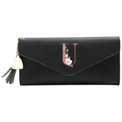 Black Small Leather Coin Rose Gold Wallet