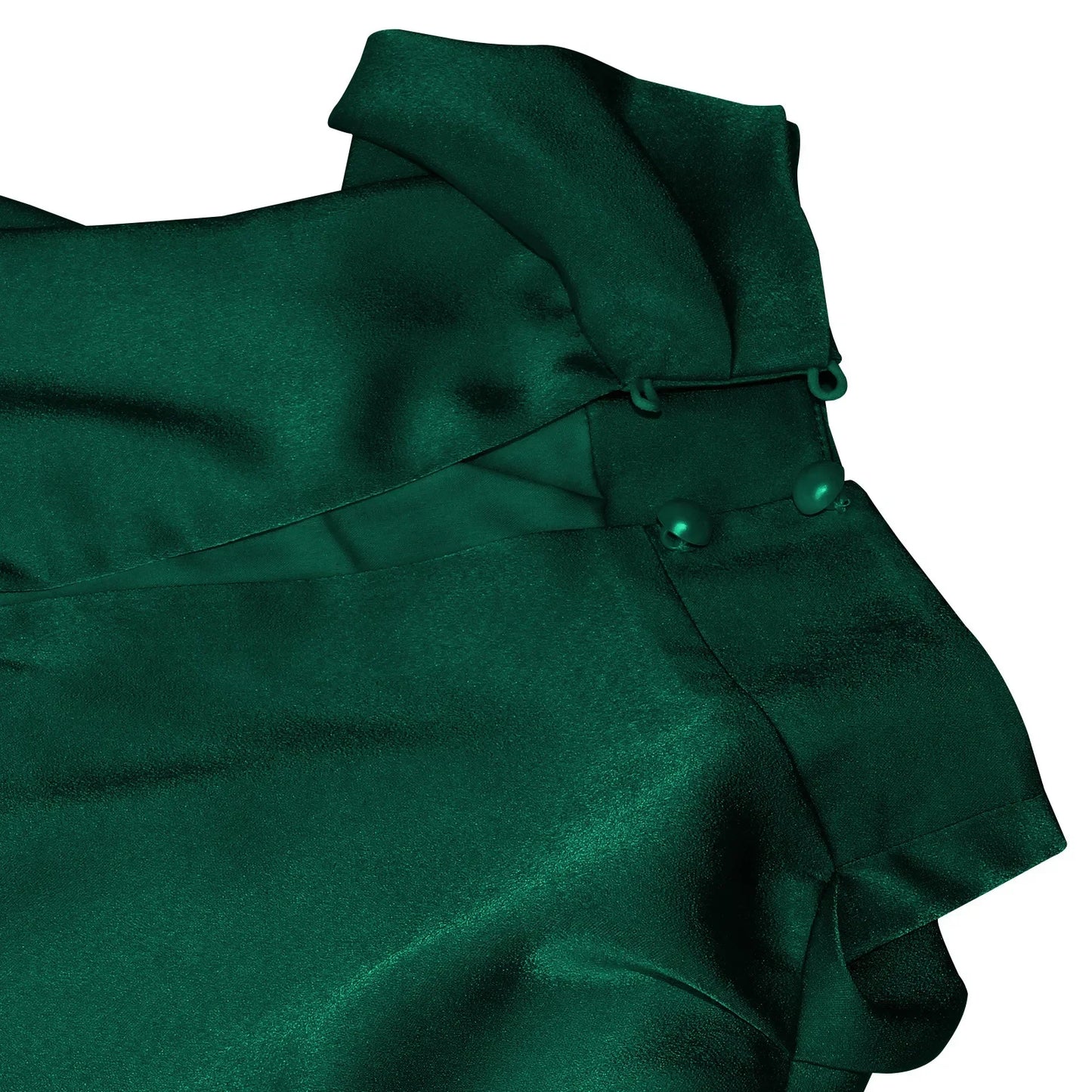 فستان طويل فاخر من الحرير والساتان بدون أكمام