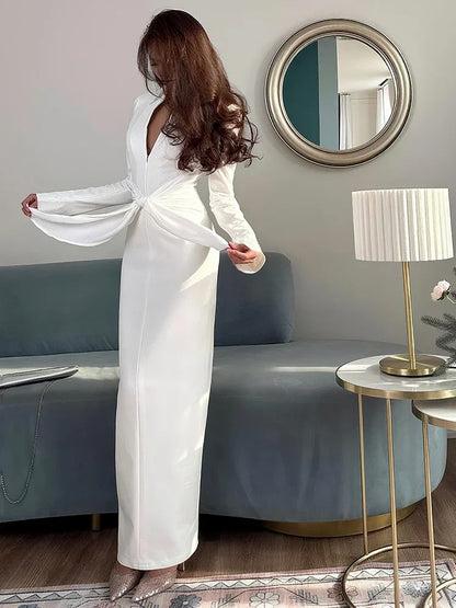 Full Sleeve Splits Elegant Long Dress
