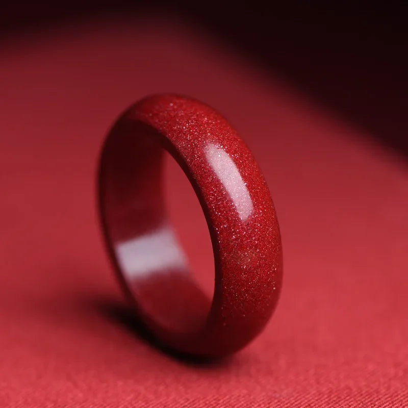 Lucky Cinnabar Red Gift Girlfriend Couple Love Luxury Rings