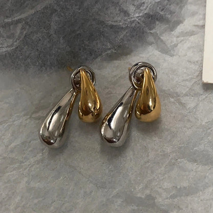 Stainless Steel Metal Splice Stud Earrings