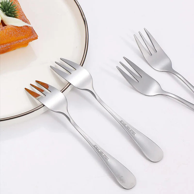 6pcs Stainless steel cutlery fruit forks dessert forks