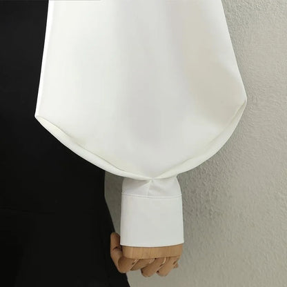 Blusas de oficina de manga larga tipo farol para mujer