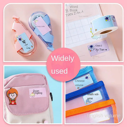 Cartoon Style Name Sticker Waterproof Handwritten Tag Sticker