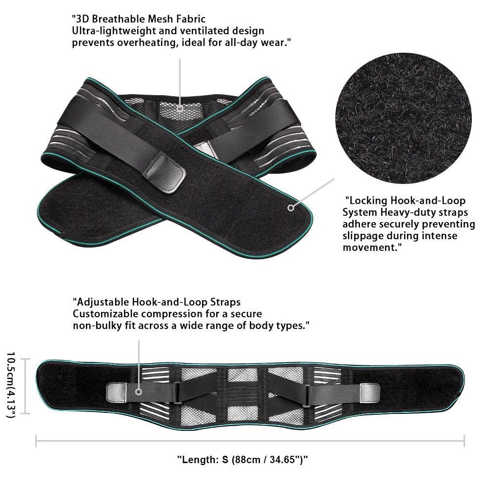 Back Brace for Lower Back Pain Relief Lumbar Support Belt
