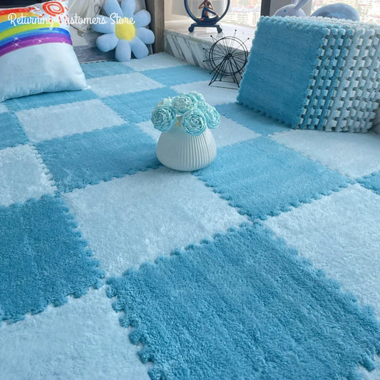 30*30CM Soft Plush Children Kids Rug Play Mat Puzzle Carpet