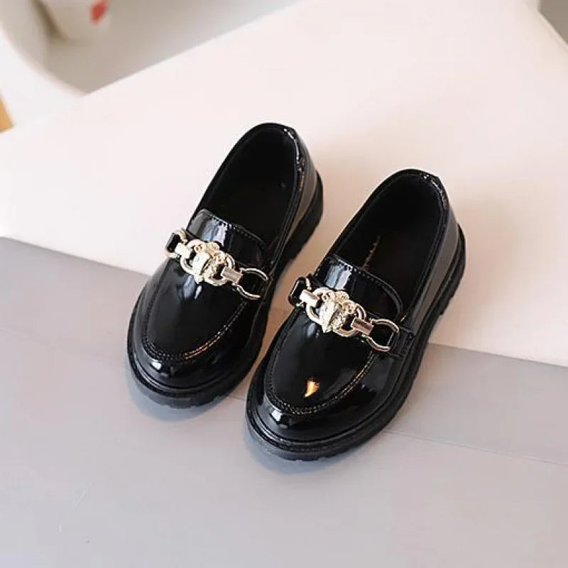 Leather Chain Flat Elegant Shoes