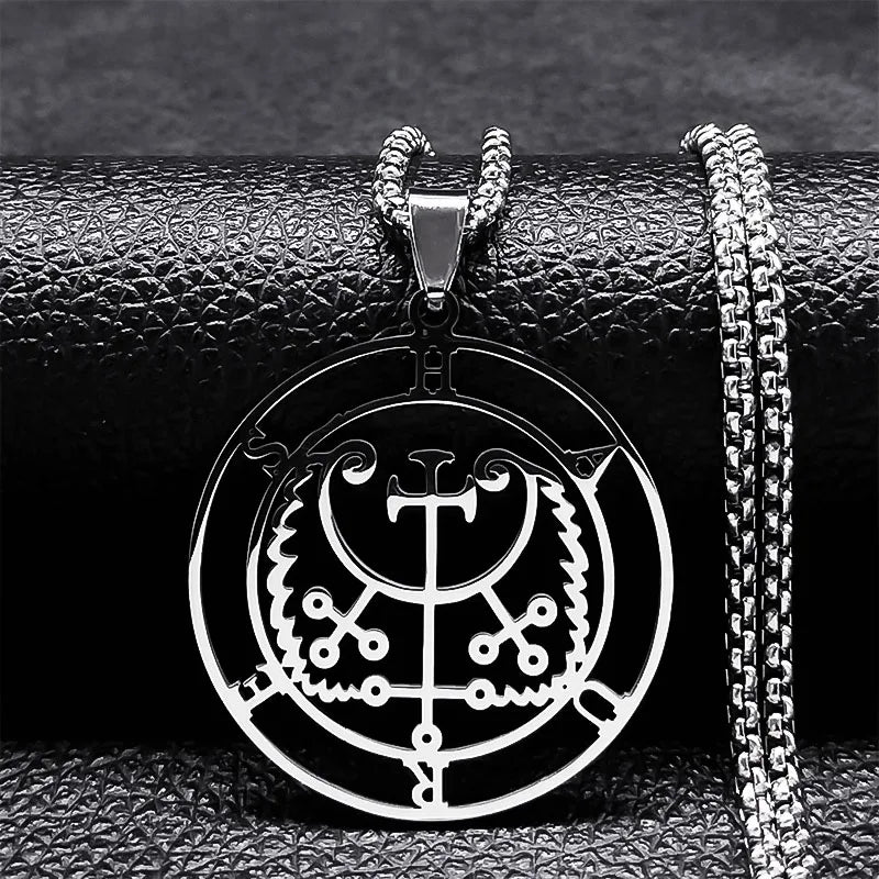 Sigeal Sigil De Lucifer Stainless Steel Satan Necklace