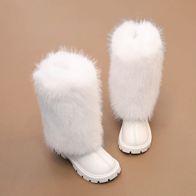 High Warm Princess Leather Soft Soled Anti-Slippery Boots