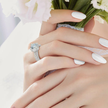 خاتم مويسانيت حقيقي 2 قيراط 8 مم