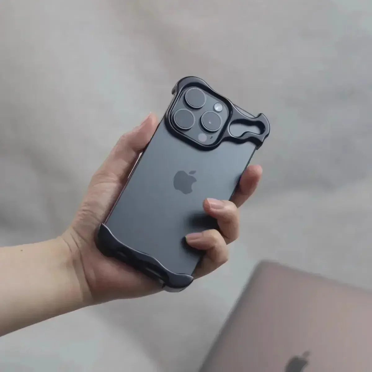 Irregular Metal Bumper Phone Case For IPhone Film Protect Bare Aluminum Shockproof Cover