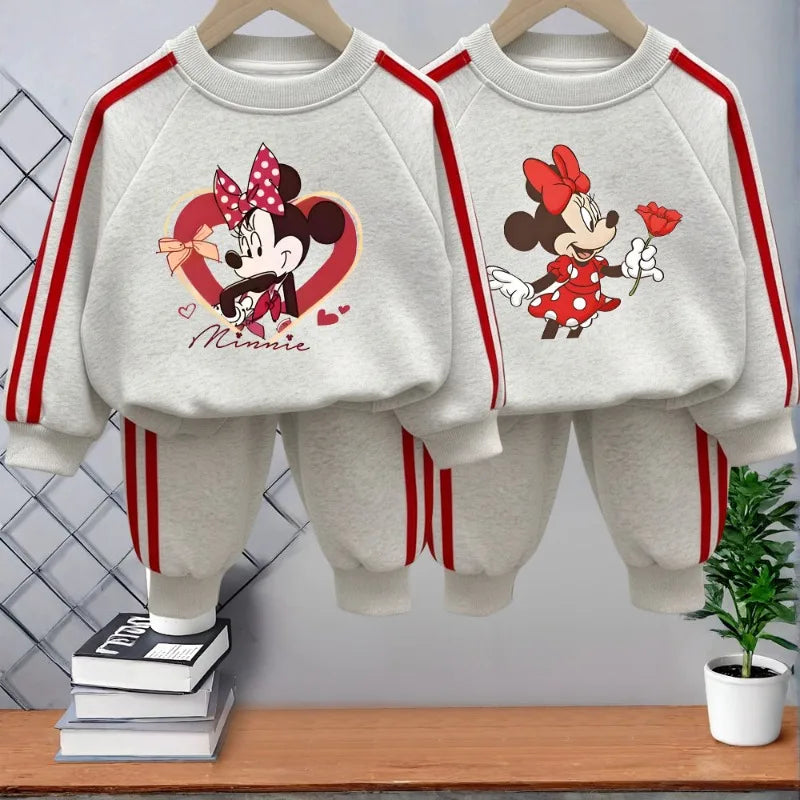 Casual Tracksuits O Neck Hoodies and Long Stripe Trousers Sets