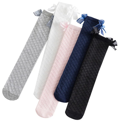 Knee High Golf Cotton Bow Long Stitch Sock