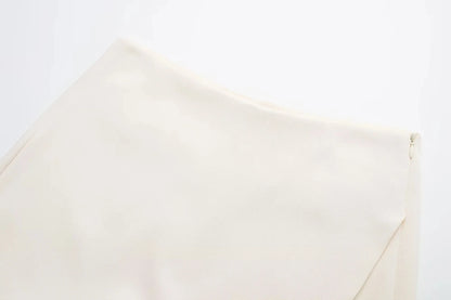 Falda marrón de talle alto