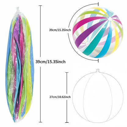 1pc Transparent Colorful Stripe Inflatable Beach Balls Toys