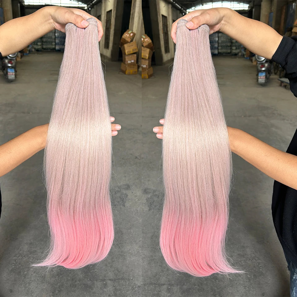 Bone Straight Hair Extensions Brown Color