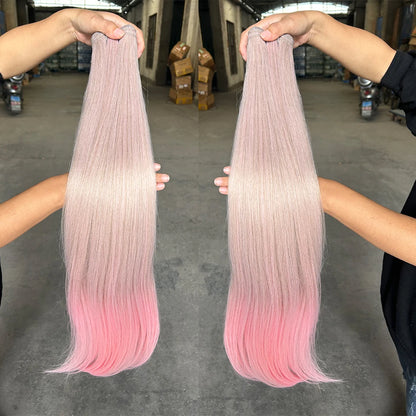 Bone Straight Hair Extensions Brown Color