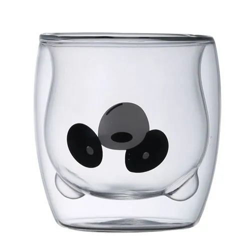 Cute Bear Double-layer Coffee Mug Double Glass Cup with Handle Mug