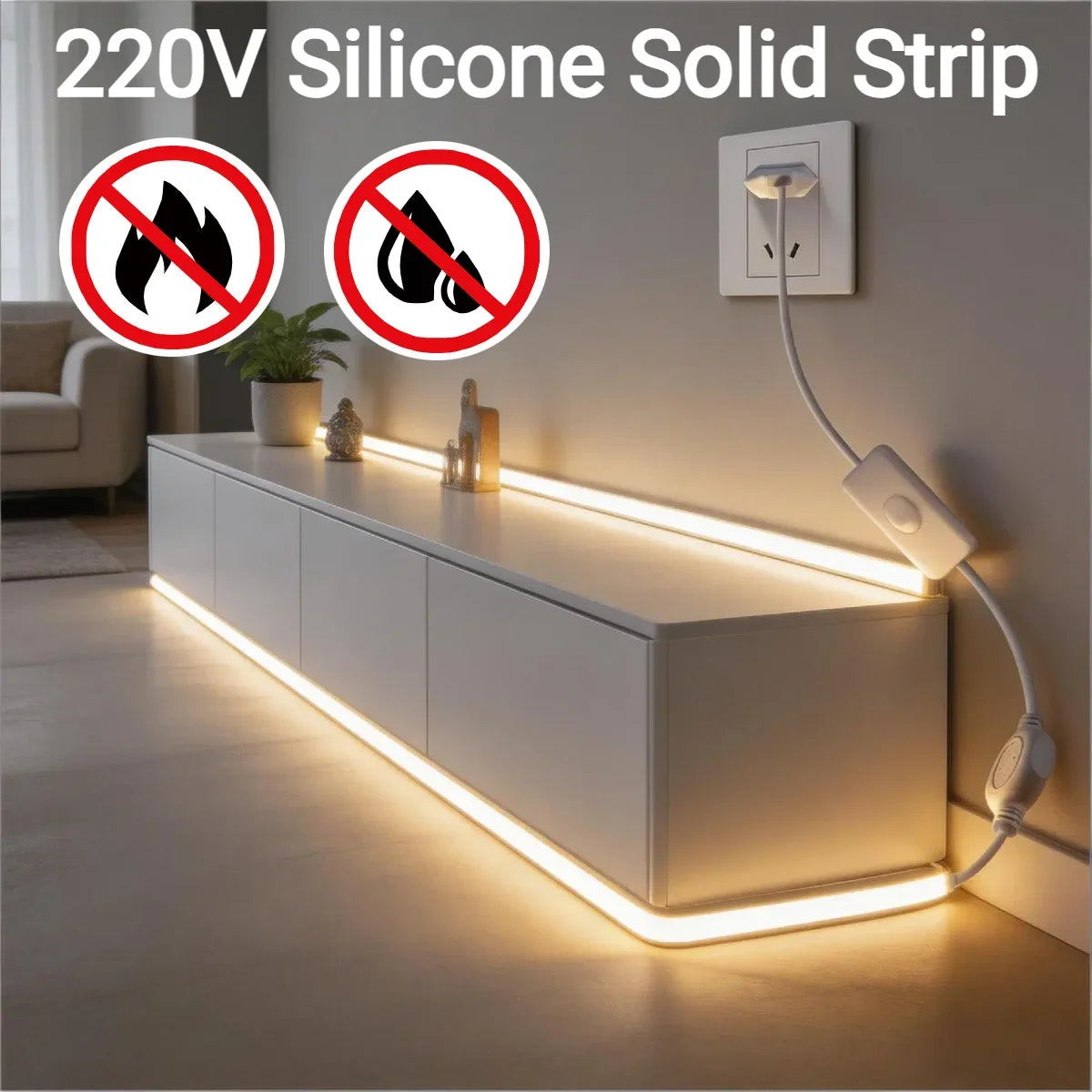 1-30M Flexible Solid Silicone COB LED Strip