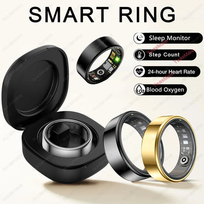 Heart Rate Blood Oxygen and Sleep Monitor IP68 & 5ATM Waterproof, Multi-sport Ring