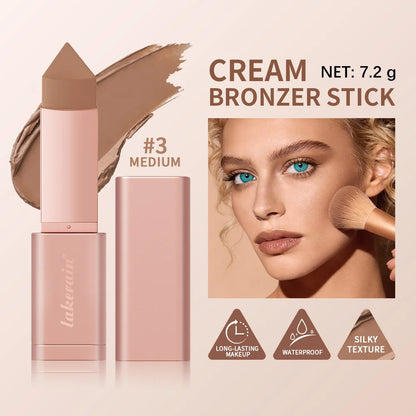 Cream Bronzer Stick and Contour Stick 2-in-1 bronzing and contouring instant depth & dimension to the face flawlessly over base