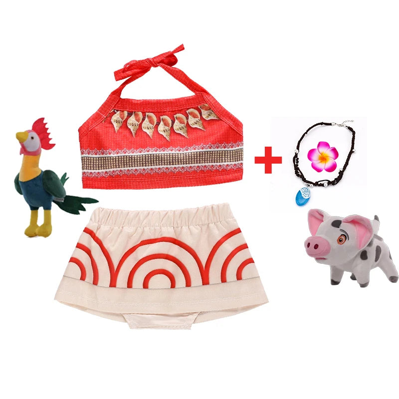 New Moana Costume Cosplay Toddler Dress