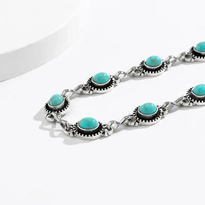 Boho Vintage Blue Seed Bead Chain Bracelets