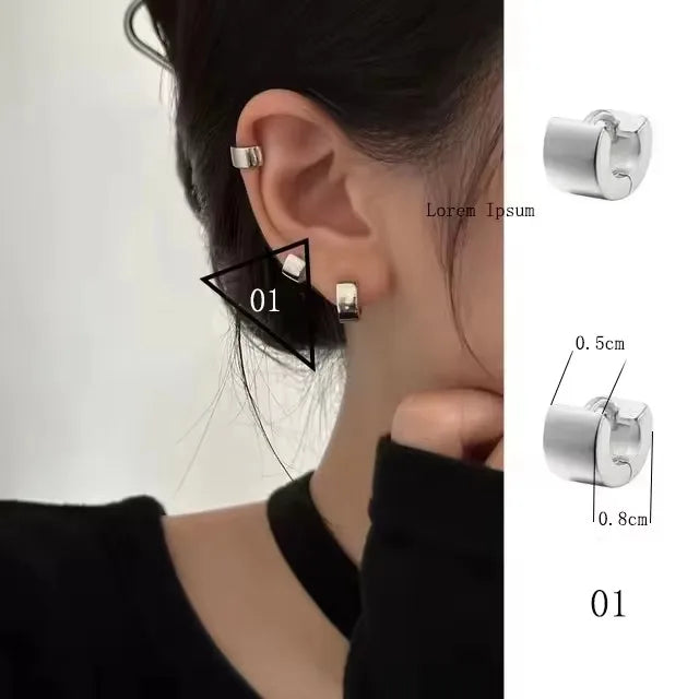 925 Sterling Silver Frosting Hoop Earrings