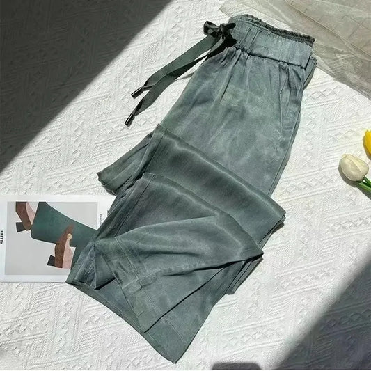 Ice Silk Wide Leg Pants