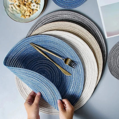 4/6pcs Round Table Mat Woven Bowl Pads