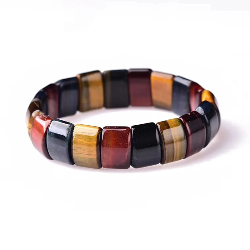 Colorful Tiger Eyes Natural Stone Beads Bangles & Bracelets Handmade Energy Bracelet