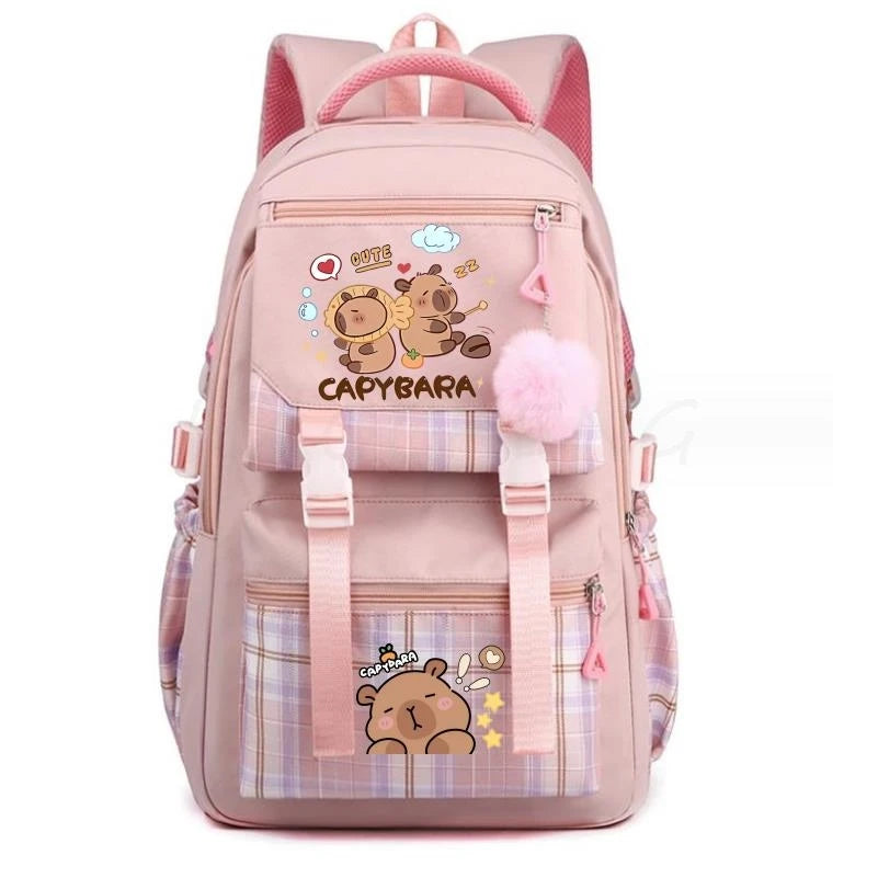 Backpack Lovely Capybara Print Large Capacity School Backpacks