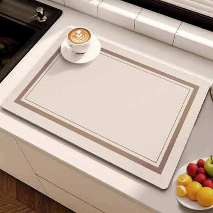 Minimalist Lines Diatom Mud Dish Drying Mat