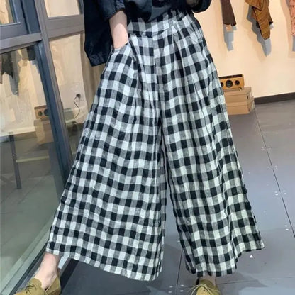 Thin Cotton Linen Wide Leg Baggy Pants