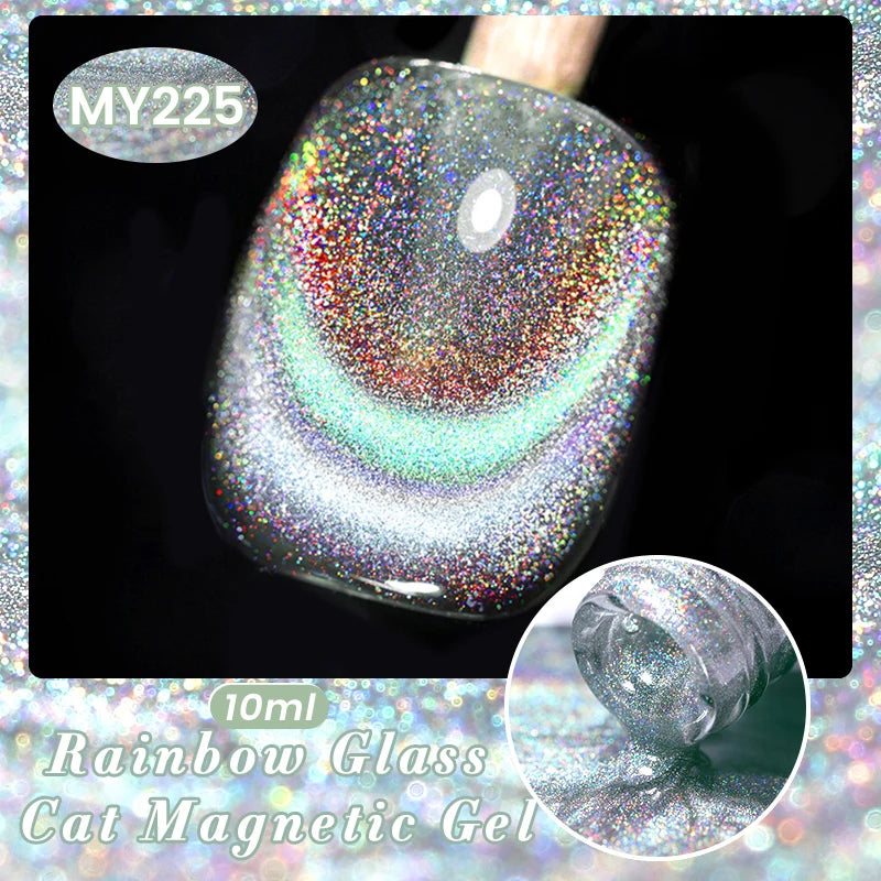 Sparkling Glass Bead Cat Magnetic Gel Nail Polish