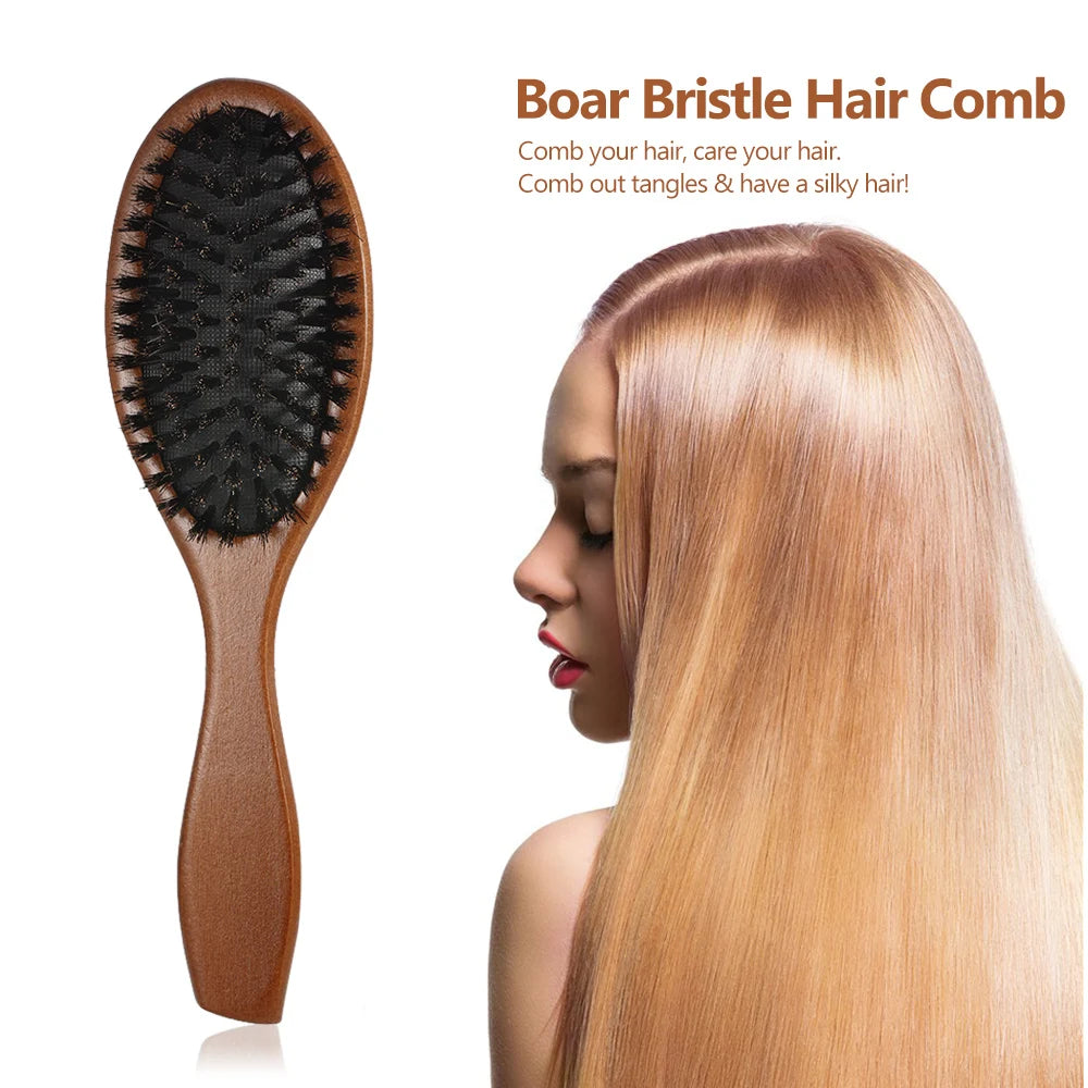 Natural Boar Bristle Hair Brush
