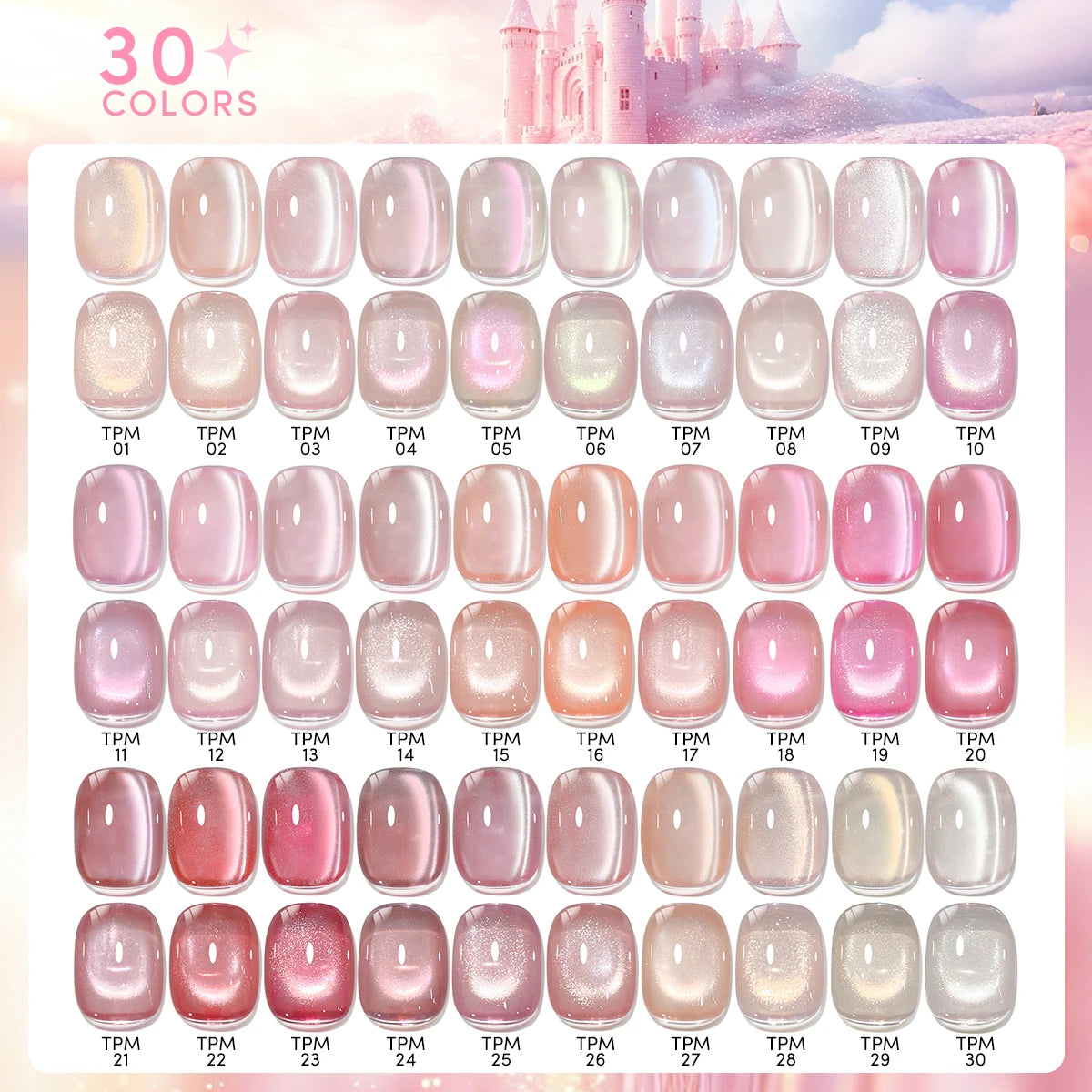 15ml Peachy Whimsy Pink Cat Eye Gel Nail Polish Glitter