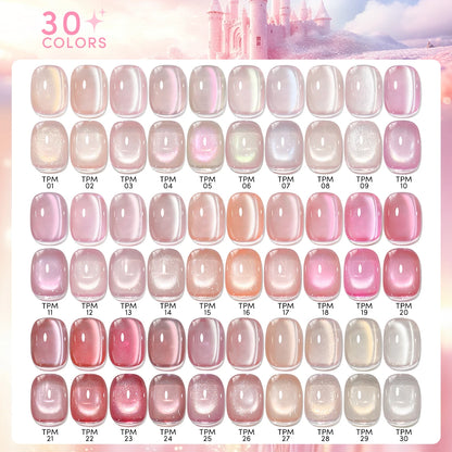 15ml Peachy Whimsy Pink Cat Eye Gel Nail Polish Glitter