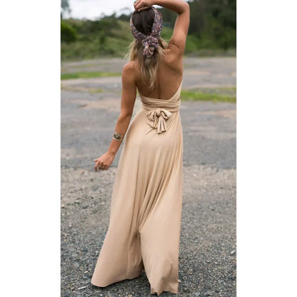Multi-worn V-neck Vestidos De Fiesta Long Sexy Maxi Dress