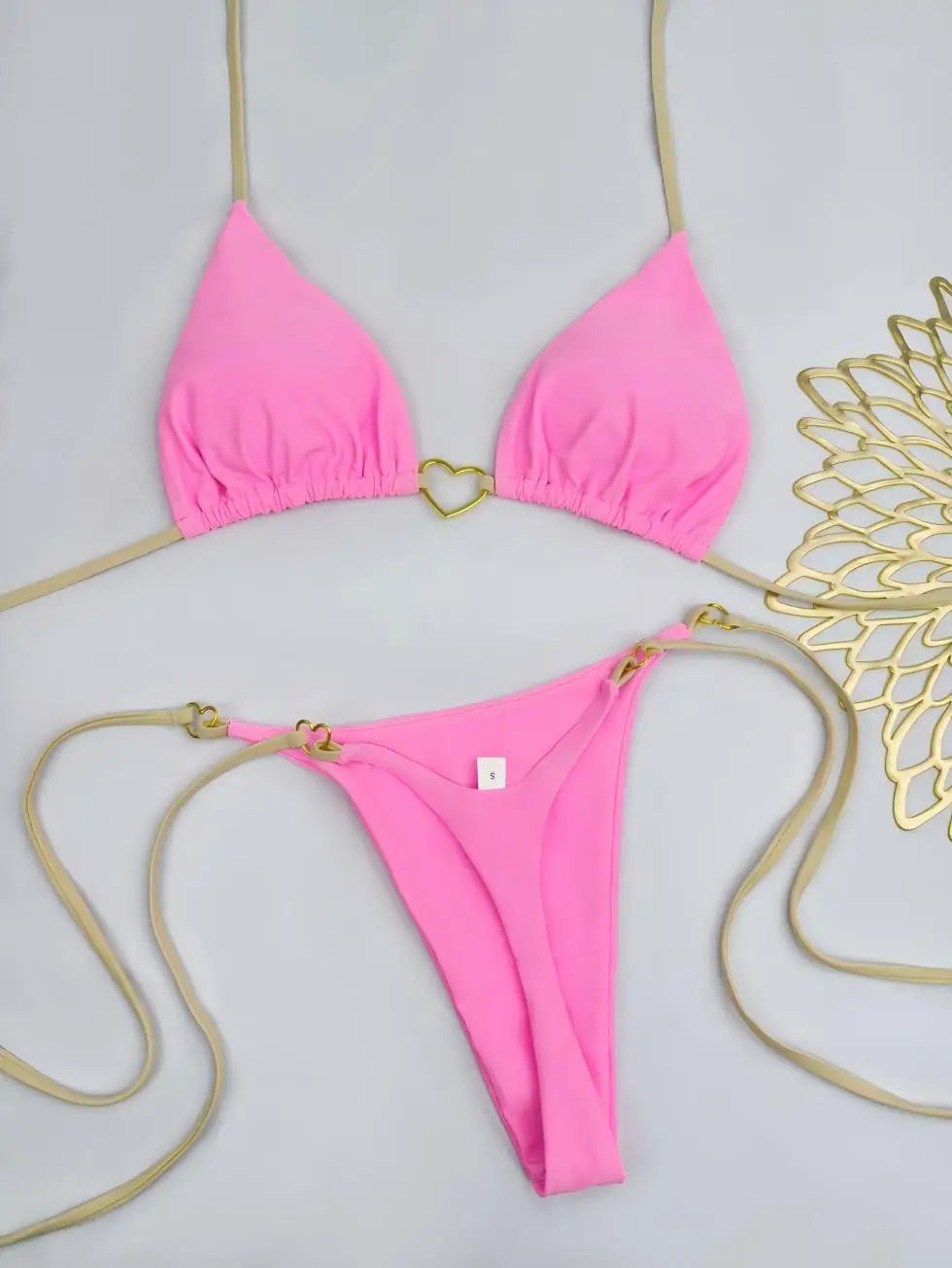 Low Waist Lace-up Swimsuit Bikini Set