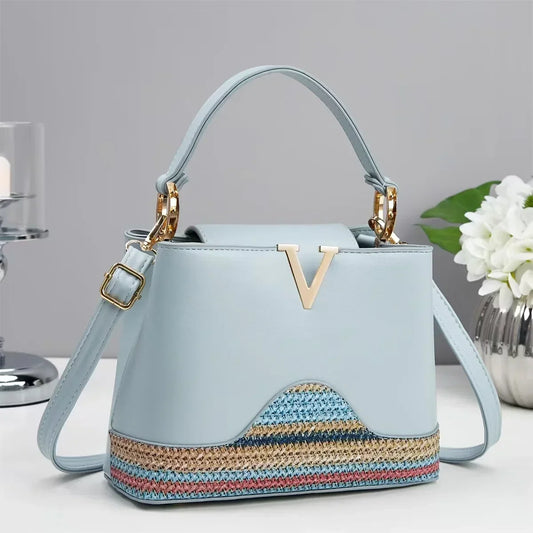 luxury leather single shoulder straddle bag