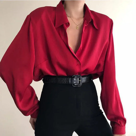 Office Lady Long Sleeve Casual Blouse Shirt