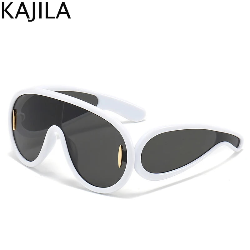 Oversized Wave Mask Luxury Steampunk Sunglasses